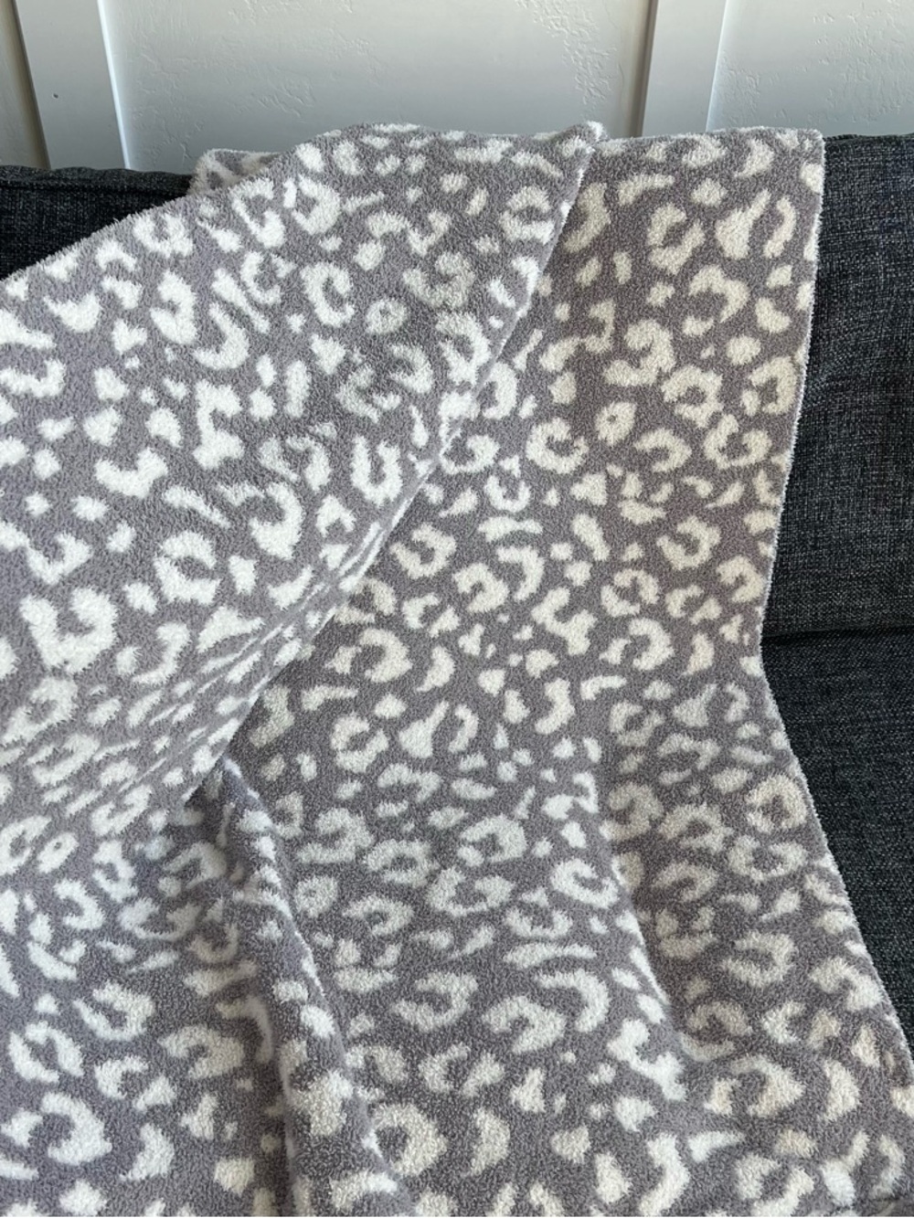 Cupcakes and Cashmere Grey Leopard Blanket - Picture 2 of 6